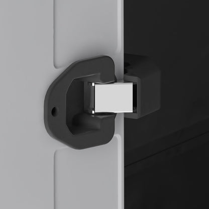 Kunststoffschrank Besenschrank 80x44x182 cm – Wasserdichter Aufbewahrungsschrank mit Einlegeböden, Schwarz/Grau, für Innen & Außen